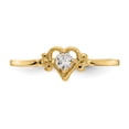 thumbnail image 4 of Primal Gold 14 Karat Yellow Gold White Topaz Birthstone Heart Ring, 4 of 8