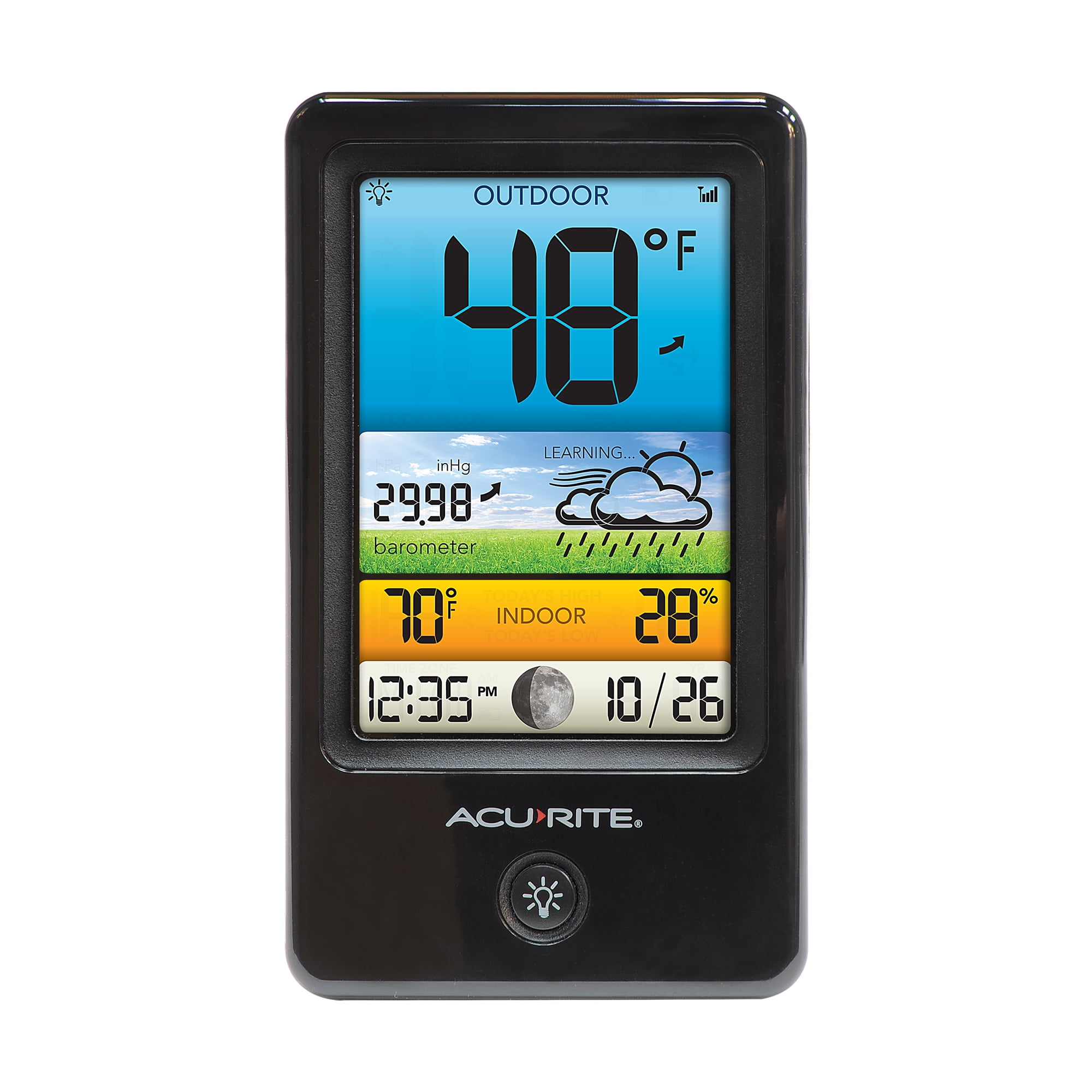 AcuRite Color Forecaster with Temperature and Humidity Gauge, LCD Display, includes Outdoor Weather Sensor (00503)