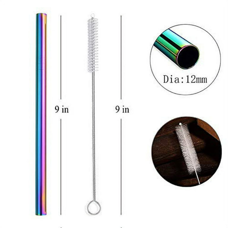 12MM EXTRA WIDE REUSABLE METAL STRAWS ECO FRIENDLY SMOOTHIE