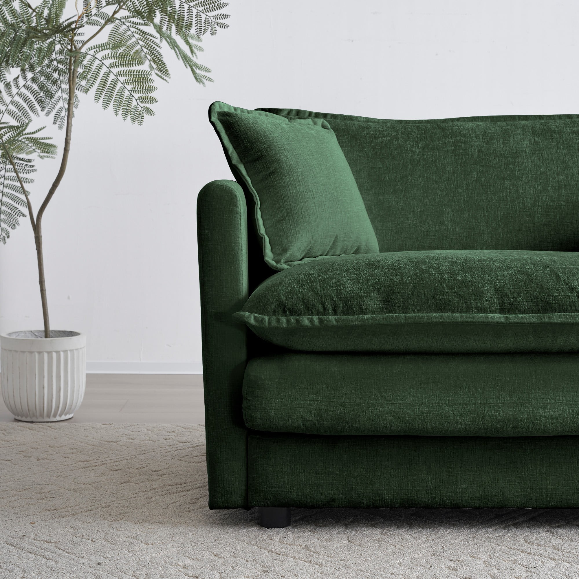 2 - Piece Living Room Set, 2 Pieces Upholstered Loveseat and Couch for Home Office Lounge, Sofa Set of 2, 2-Piece (2+2 Seat) Couch Set for Living Room (Green)