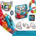 thumbnail image 3 of Kids' DIY Electric Light-Up Anti-Gravity Train Set with Flexible Track: 23-Piece Rail Kit for Creative Assembly, Educational Toy Enhancing Spatial Skills & Problem-Solving – Compact, Safe Plastic, 3 of 5