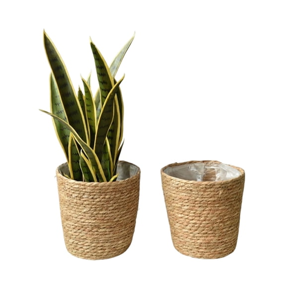Plant Pots Thickened Straw Woven Plant Basket, Handmade Flower Pot Cover for Home Living Room, Rattan Seaweed Rope Planter Indoor Outdoor
