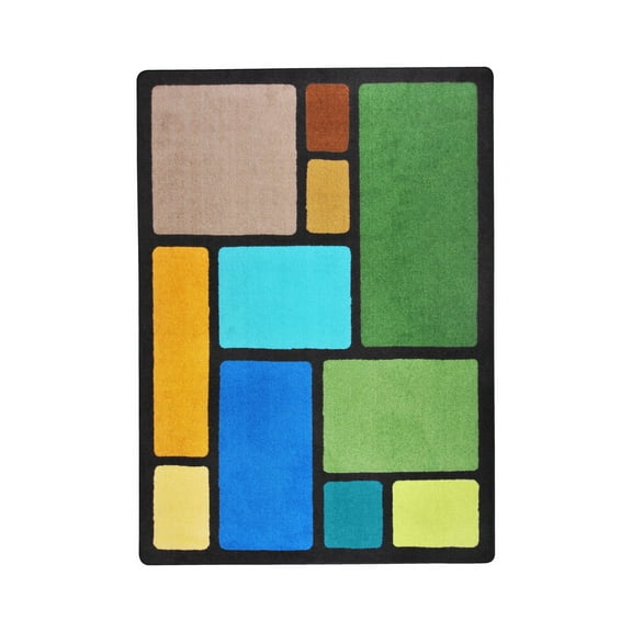 Joy Carpets 1800D-02 Kid Essentials Our Block Early Childhood Rectangle Rugs 02 Earthtone - 7 ft. 8 in. x 10 ft. 9 in.