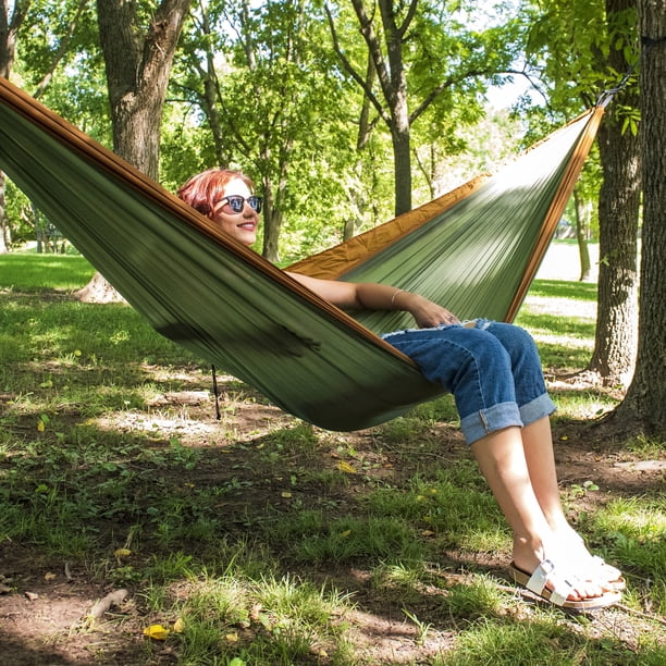 Equip Nylon Portable Camping Travel Hammock, One Person Sage and