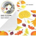 thumbnail image 2 of SKYSONIC Thanksgiving Dish Drying Mat for Kitchen Counter, Autumn Pumpkin Maple Leaves Ultra Absorbent Reversible Microfiber Dishes Drying Rack Pad Heat-resistant Mats 16x18in, 2 of 7