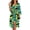 Black Shark Print, variant on Knee-Length Sleepwear for Fall Spa, Elastic Cloth Mid-Calf Length V-Neck Soft Sleepwear, Cartoon Cat Paw Print