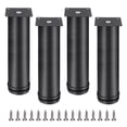 thumbnail image 1 of Patas de Muebles de 8 Pulgadas, Patas Redondas Ajustables para Gabinetes, Extensores de Esquinas para Sofá, Paquete de 4, Negro, 1 of 5