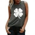 thumbnail image 1 of Gibobby Camiseta con estampado del Día de San Patricio para mujer, camiseta sin mangas con cuello redondo, camiseta elegante, camiseta, blusa, camisetas sin mangas informales(Gris oscuro,XG), 1 of 5