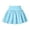 Blue, variant on lnmuld Solid Ribbed Elastic Waist Gathered Swing Mini Skort Preppy Back to School Mix Match Outfit for Girls Blue,13-14 Years