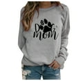 thumbnail image 2 of Blczomt Preppy Sweatshirts Women Gray Fall Fashion Crewneck Pullover Sweatshirts Long Sleeve Graphic Dog Mom Teen Girls Clothes, 2 of 3
