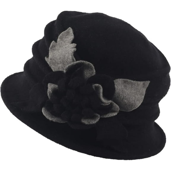 Women's Winter Warm  Wool Beret Beanie Cloche Bucket Hat 1920s 50s