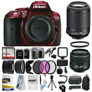Nikon D5300 Red DSLR Digital Camera with 18-55mm VR II + 55-200mm VR Lens + 128GB Memory + (2) Batteries + Charger + LED Video Light + Backpack + Case + Filters + Auxiliary Lenses + $50 Gift Card