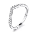 thumbnail image 1 of Anillo de moissanita de plata esterlina S925 de 18 kV con diseño de nicho estilo ins, que se puede apilar, 1 of 6