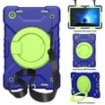 thumbnail image 1 of ELEHOLD Rugged Case for Samsung Galaxy Tab A7 Lite 8.7 (2021) Three-Layer Protection PC+Silicone Case with 360° Rotatable Kickstand Folding Handle Grip Shoulder Strap Shockproof Case,B, 1 of 9