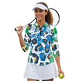 thumbnail image 2 of HUIACONG Abstract Splash Tennis Activewear Quarter Zip Polyester Spandex Fabric with Relaxed Women's Golf Polo Shirts for Womens, 2 of 10