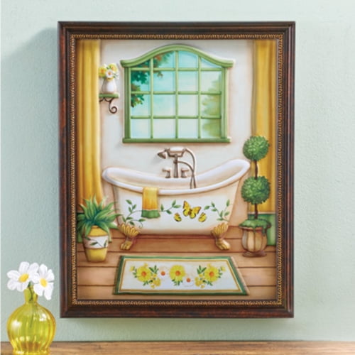 3D Daisy and Butterfly Bathroom Wall Art - Walmart.com - Walmart.com