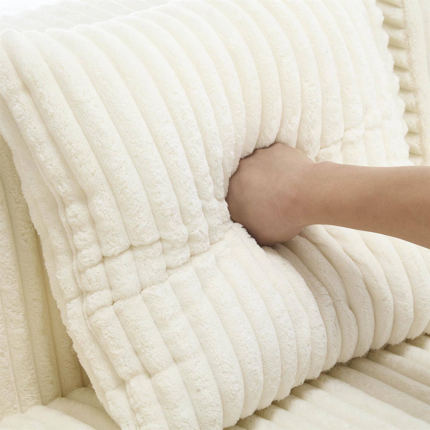 Demi Bonn 125" Modern Modular Sectional Sofa, L-Shaped Upholstered Cloud Couch with Deep Seats & Right Facing Chaise for Living Room, White