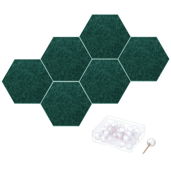 Hexagon Acoustic Panels B1 Fireproof Soundproof Foam Panels with 30 Push Pins(Blackish Green)