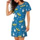 thumbnail image 2 of Balery Cartoon Goose Camisón de manga corta con cuello redondo para mujer, cómodo y elegante., 2 of 6