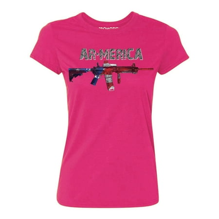 American Flag Ar-merica 4th of July Women's T-shirt, 2XL, Cyber