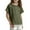 Army Green, variant on Girls Linen Tops Short Sleeve T-shirts Solid Color Casual Summer Cozy Tees Loose Fit Crew Neck Tshirts (2-3 Years, Pink)
