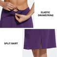 thumbnail image 4 of baleaf Women's 20" Knee Length Golf Skorts Long Athletic Tennis Skirts for Women Active Casual Pockets UV Protection Purple L, 4 of 7
