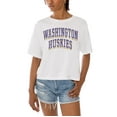 thumbnail image 2 of Women's Gameday Couture White Washington Huskies Claim To Fame Boxy Cropped T-Shirt, 2 of 5