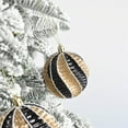 thumbnail image 5 of Christmas Ornaments Set of 6, 3.14" Black Flocked Christmas Balls, Shatterproof Plastic Tree Decorations with Multiple Styles for Holiday, Wedding, Party & Home Décor, 5 of 5