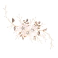thumbnail image 2 of Diadema de flores de tela con hojas doradas, tocado de perlas con diamantes de imitación, decoración para el cabello de novia, joyería de boda para mujer, fiesta, 2 of 7
