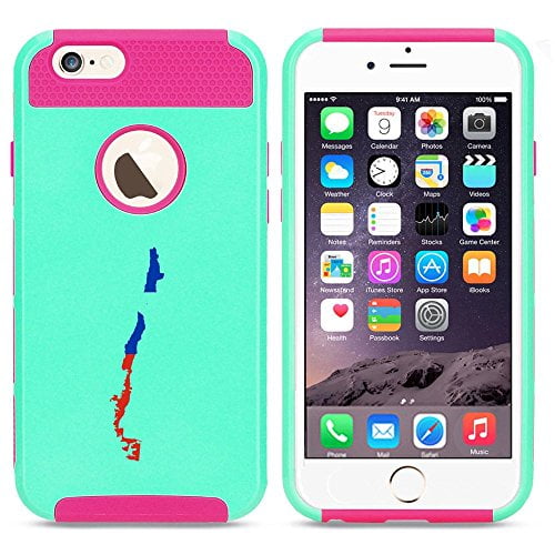 Apple iPhone SE Shockproof Impact Hard Soft Case Cover Chile Chilean Flag (Light...