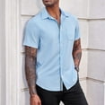 thumbnail image 7 of ZZwxWA Men's Casual Button Down Shirts Short Sleeve Regular Fit Untucked Dress Shirts Knit Textured up to 45% Off, 7 of 7