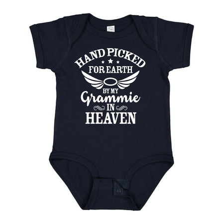 

Inktastic Handpicked for Earth by My Grammie in Heaven Angel Wings Gift Baby Boy or Baby Girl Bodysuit