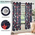 thumbnail image 3 of Yayeee Window Curtains Light Filtering 63"x42" Grommet Panel Pair Home Living Room Decor, Red Starry Pattern, 3 of 7