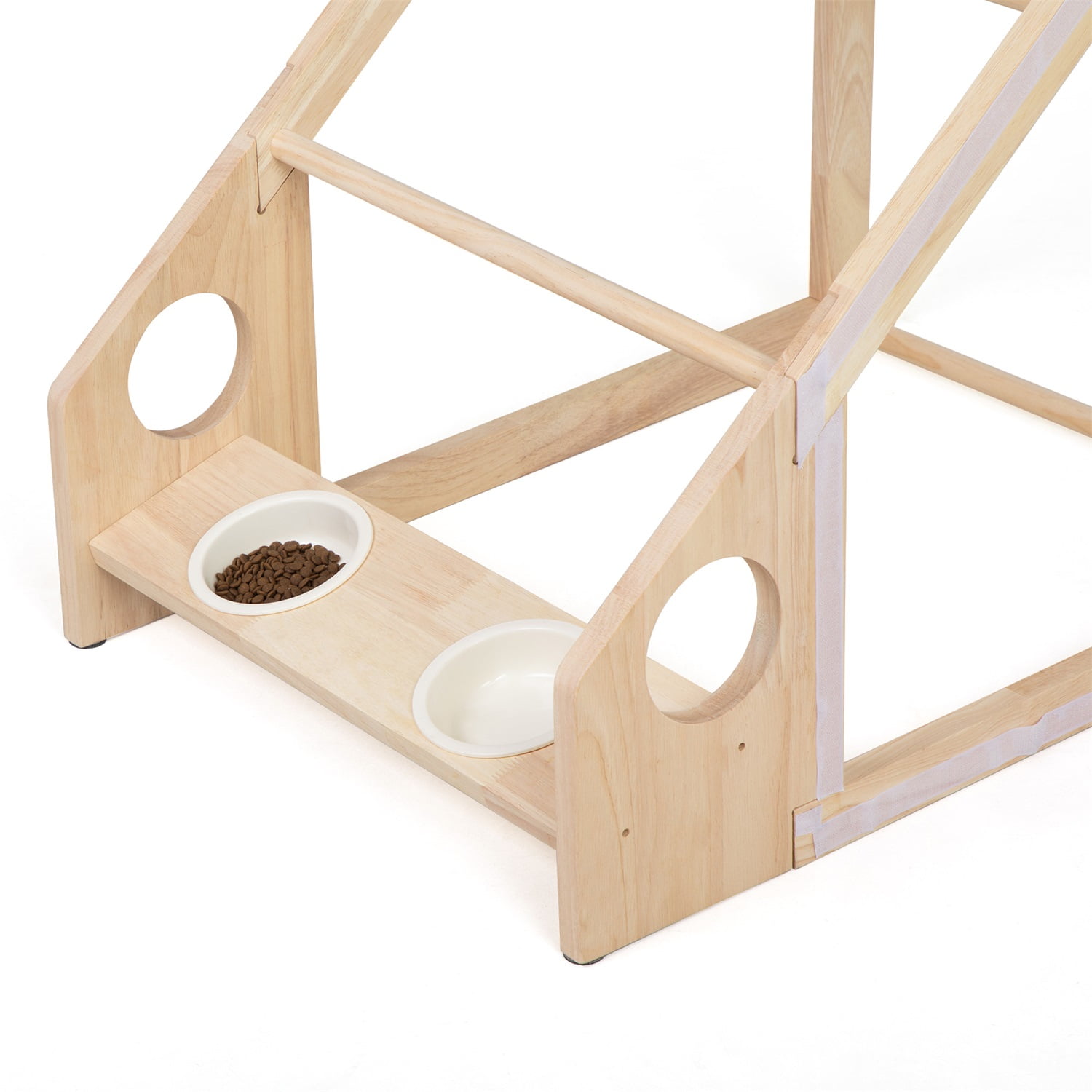Pefilos 22" Pet House with Bowl Wooden Dog Houses Indoor Kennel with Mat Cat House, Beige Pefilos 22" Pet House with Bowl Wooden Dog Houses Indoor Kennel with Mat Cat House, Beige
