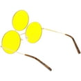 thumbnail image 4 of Oversize Circle Third Eye Sunglasses Slim Arms 56mm (Gold / Yellow), 4 of 4