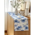 thumbnail image 5 of Table Runner 90 Inches Long for Kitchen Dining, Blue Spring Floral Dresser Scarf Farmhouse, Dining Table Decorations for Wedding/Parties, Elegant Flowers Summer Botanical 13 x 90 In, 5 of 8