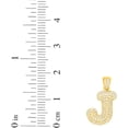 thumbnail image 5 of Floreo 10k Yellow Gold 0.5" Pave CZ Personalized Bubble Alphabet Letter A - Z Initial Charm Pendant with optional Chain Necklace, 5 of 9