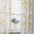 thumbnail image 7 of Zzistar Leaf Printed Voile Sheer Rod Pocket Window Tier Curtains, Yellow, 7 of 7