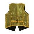 thumbnail image 3 of KKBOTIVE Dress Up Carnival Sequin Vest for Kids, Sparkling Shiny Dance Vest for Boys Girls, Party Outfit Fahion Clothes for Toddler ( GD1 Size: 5-6 Years ), 3 of 5