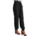 thumbnail image 3 of Vedolay Womens Solid Color High Elastic Waist Stretchy Casual Pants with Pocket,Black S, 3 of 5