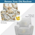 thumbnail image 4 of FKELYI Recliner Slipcover Stretch Recling Chair Covers Marble White Gold Print 4 Pcs Furniture Protector for Single Seat Lounge Armchair Fitted Sofa Couch Cover, 4 of 7