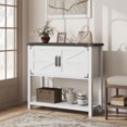 thumbnail image 1 of 32inch Farmhouse Console Table with 2-Door Storage Cabinets, Wooden Coffee Bar Cabinet and Sofa Table for Entryway, Kitchen, Dining Room, Hallway and Living Room, 1 of 9