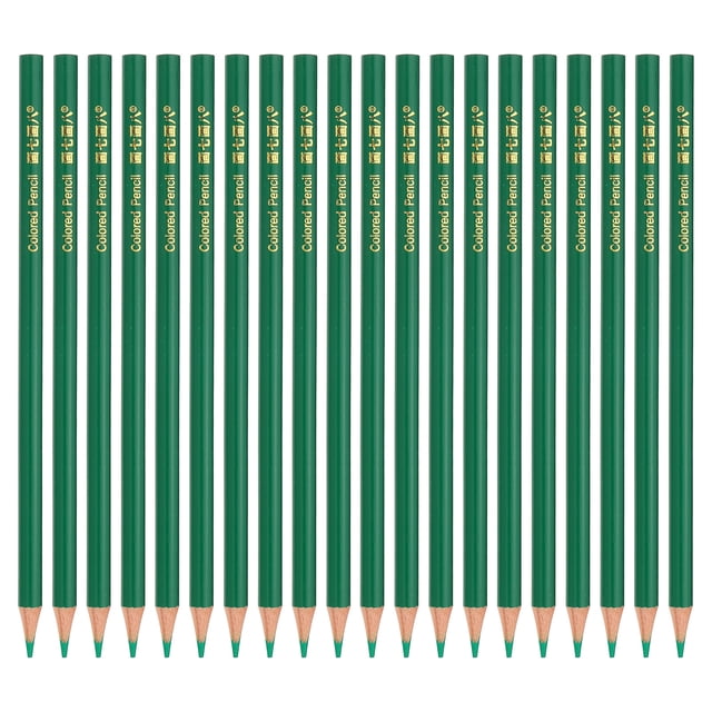 Juego de lápices de colores verdes Uxcell, 20 piezas de lápices de color de aceite de madera para dibujo artístico