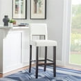 thumbnail image 2 of Pemberly Row 30" Faux Leather & Wood Bar Stool in White/Dark Espresso, 2 of 15