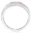 thumbnail image 2 of Pompeii 1 Ct T.W. Pink & White Lab Grown Diamond Mens Wedding Ring 5-Stone White Gold, 2 of 3