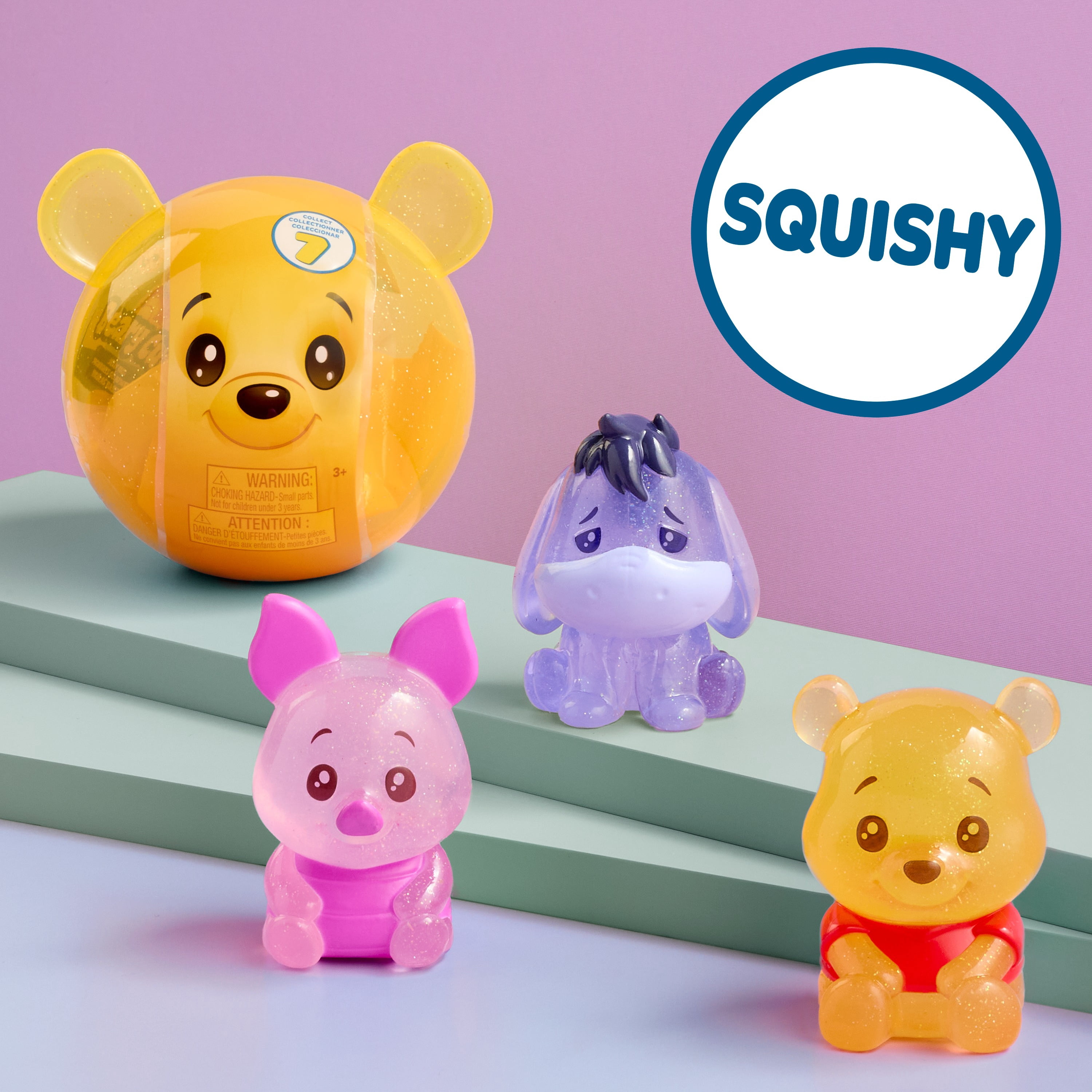 Disney Winnie the Pooh Bear-y Cute Jelly Figures, 7 to Collect, 2-inch Figurines, Ages 3+