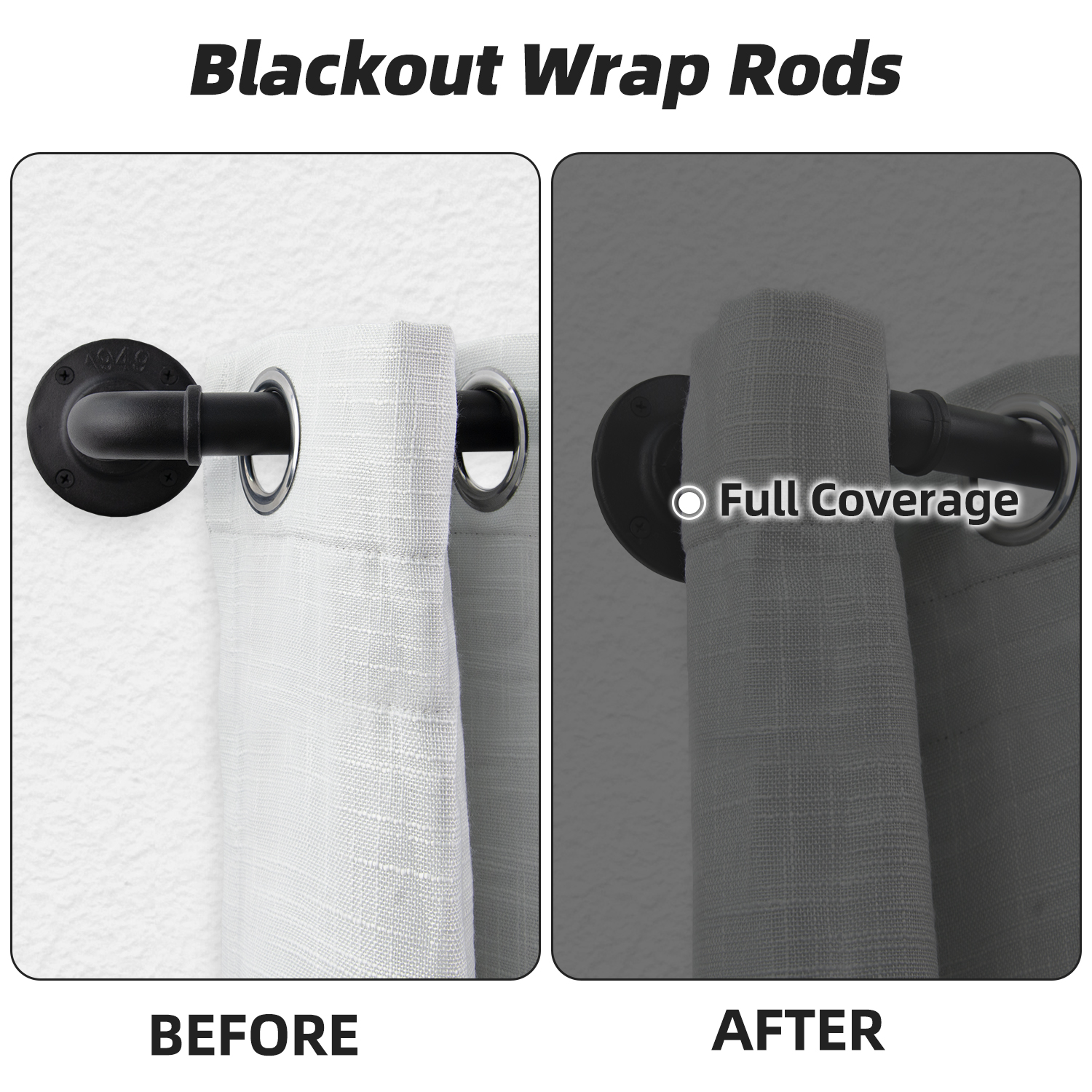 NewBuros Adjustable Industrial Curtain Rod, 32-120 Inches photo 7