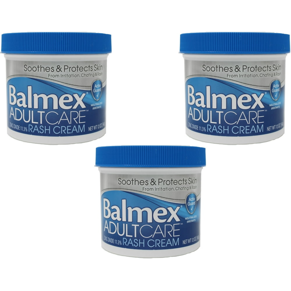 3 Pack Balmex Adult Care Rash Cream 12oz Each