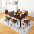 thumbnail image 2 of Homy Casa 63" Dining Table for 6, Industrial Rectangular Kitchen Table with Wood Grain Top and Metal Legs, Walnut, 2 of 9