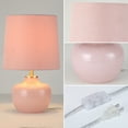 thumbnail image 4 of 15" Hand-Blown Glass Table Lamp Set, Blush Pink Velvet Shade, Pink Glass Base, Small Accent Lamp For Girls Bedroom Nightstand, Living Room, Kitchen Counter(Bulb Not Included), 4 of 7